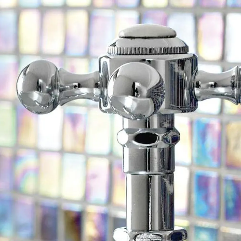 Pair of Vintage Design Brass Basin Taps Made in Italy - Elisea Viadurini