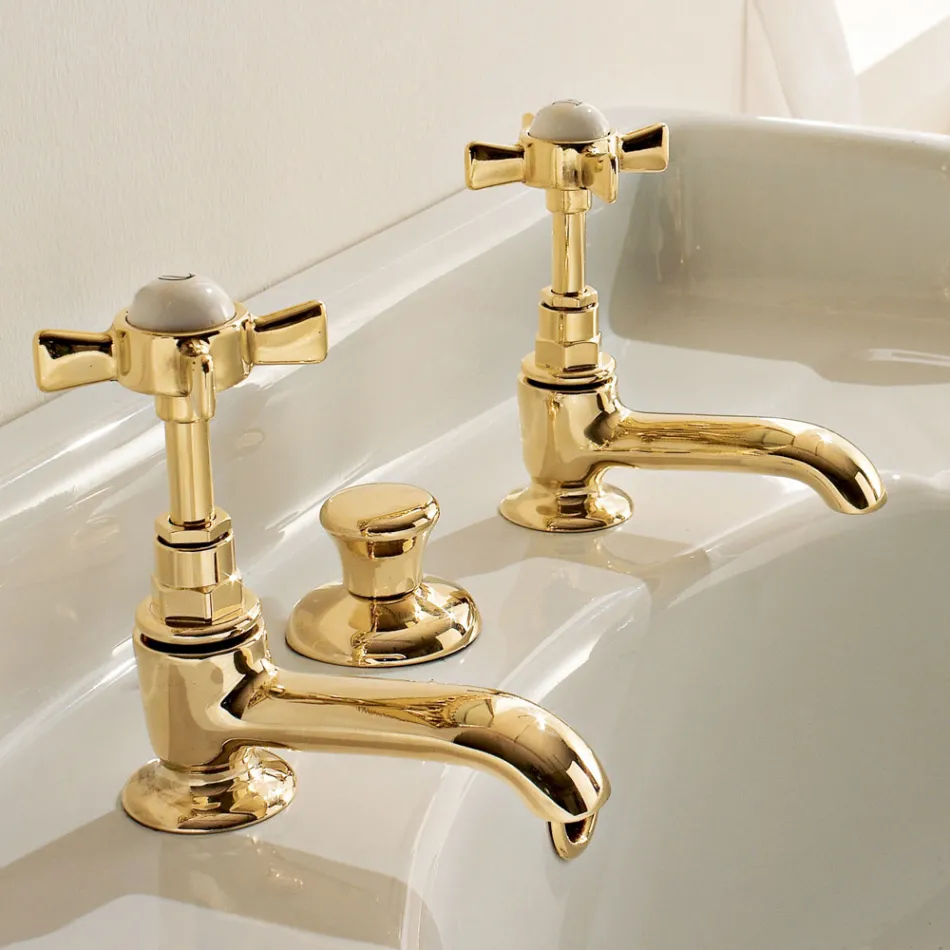 Pair of Vintage Brass Sink Taps Made in Italy – Katerina Viadurini