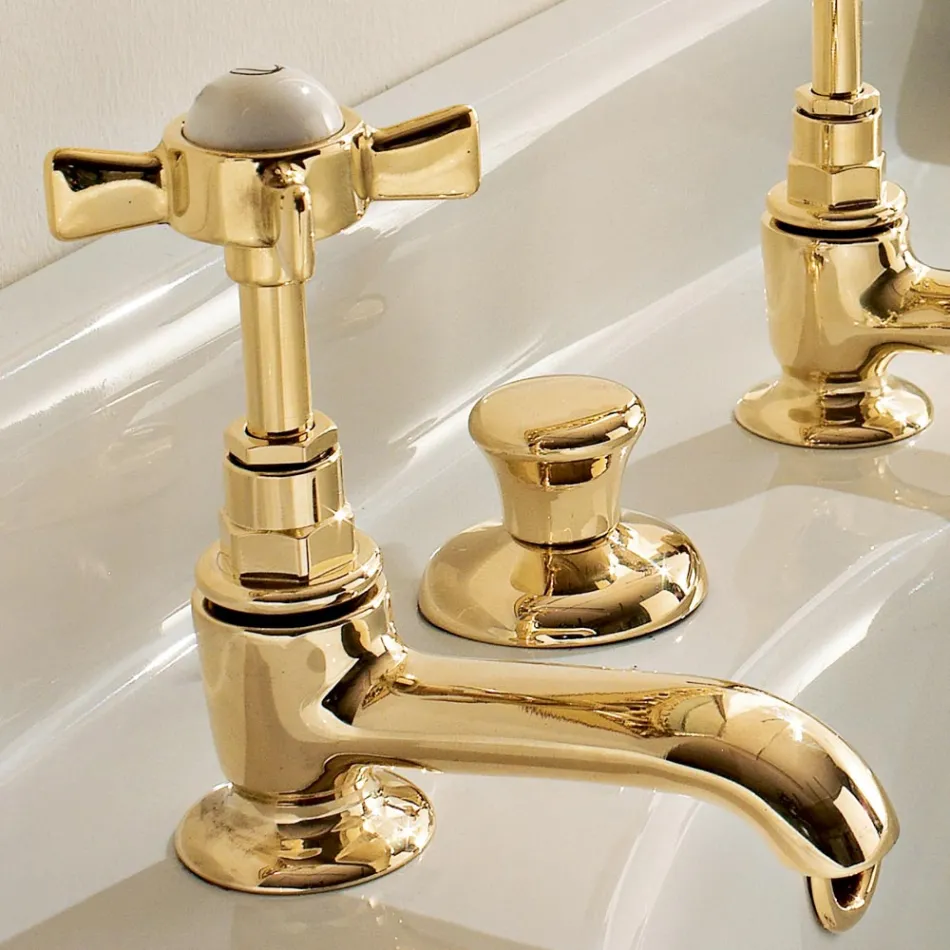Pair of Vintage Brass Sink Taps Made in Italy – Katerina Viadurini