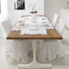 Elegant Chair Cover with Backrest for Living Room in Embroidered Linen - Panteo Viadurini