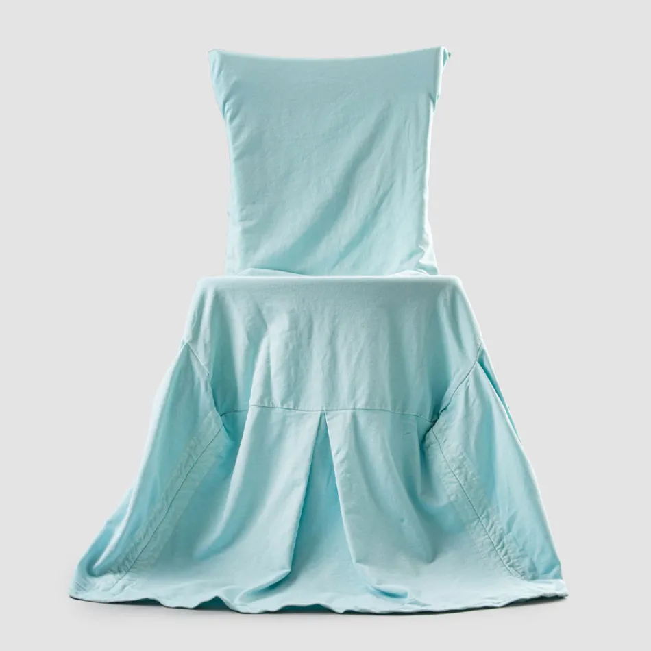 Elegant Chair Cover for Living Room in Colored Cotton with Backrest - Filippa Viadurini
