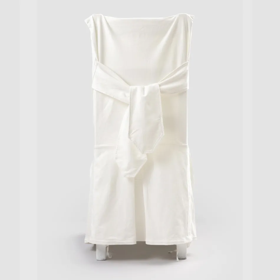 Elegant Chair Cover for Living Room in Colored Cotton with Backrest - Filippa Viadurini