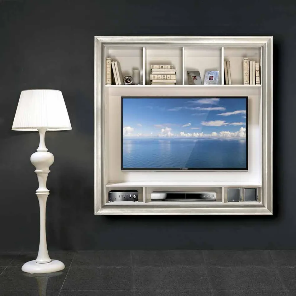 Wall-mounted plasma holder frame handmade in Italy Mirko Viadurini