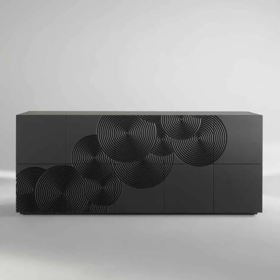 10 slatted sideboard Slate, modern design, white, black or gold Viadurini