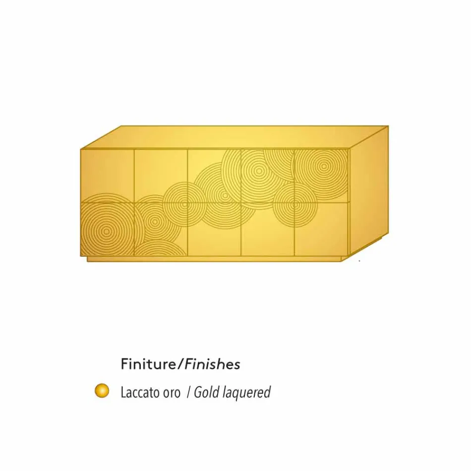 10 slatted sideboard Slate, modern design, white, black or gold Viadurini