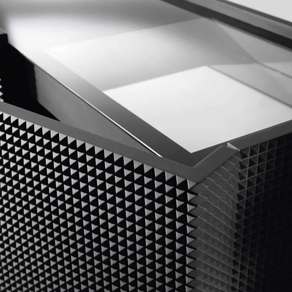 2 black black sideboard with 2 doors and removable chest of drawers Flora Viadurini