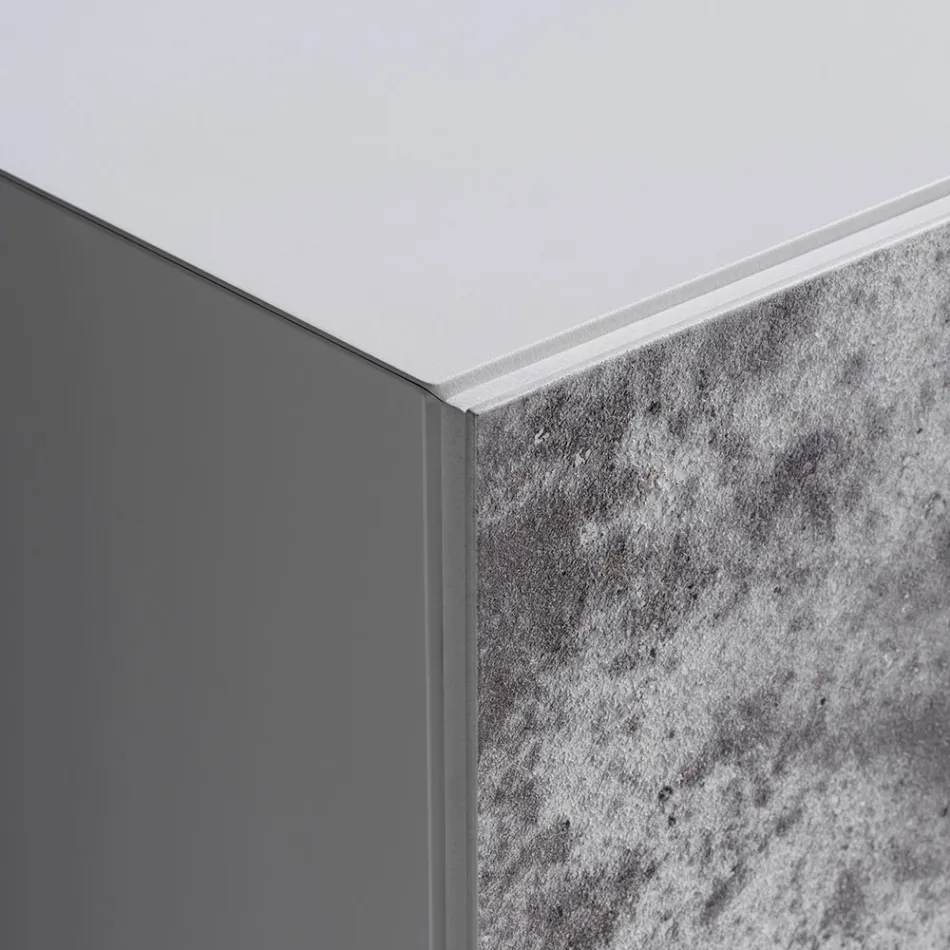 3-Door Sideboard with 3 Internal Shelves in Wood and MDF - Pesci Viadurini