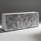 3-Door Sideboard with 3 Internal Shelves in Wood and MDF - Pesci Viadurini