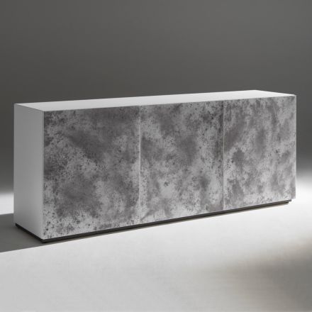 3-Door Sideboard with 3 Internal Shelves in Wood and MDF - Pesci Viadurini