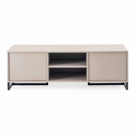 Modern Low Sideboard in MDF and Metal Made in Italy - Rohan Viadurini
