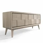 Nensi sideboard with 3 doors in modern design solid walnut wood Viadurini