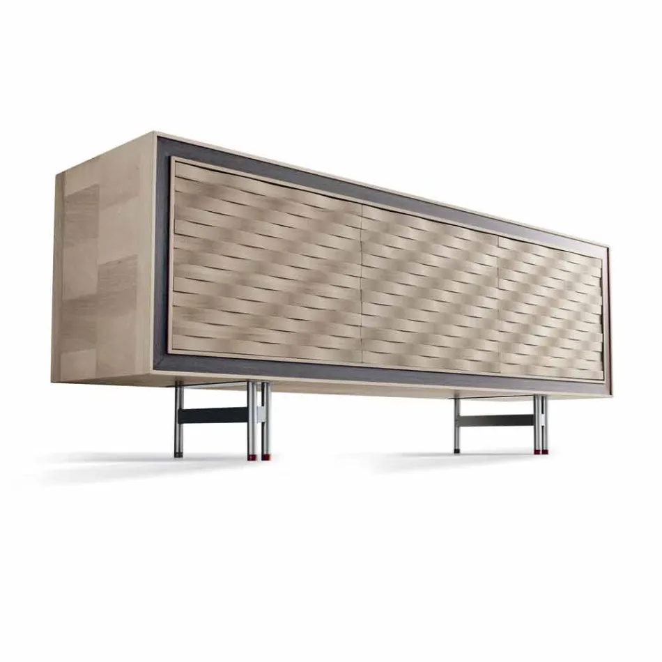 Modern design sideboard in solid wood, W192 x D 50 cm, Teresa Viadurini