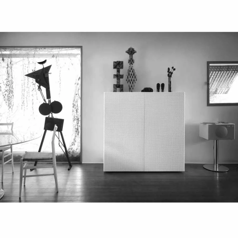 Design sideboard with 2 white, black or gold flora models Viadurini