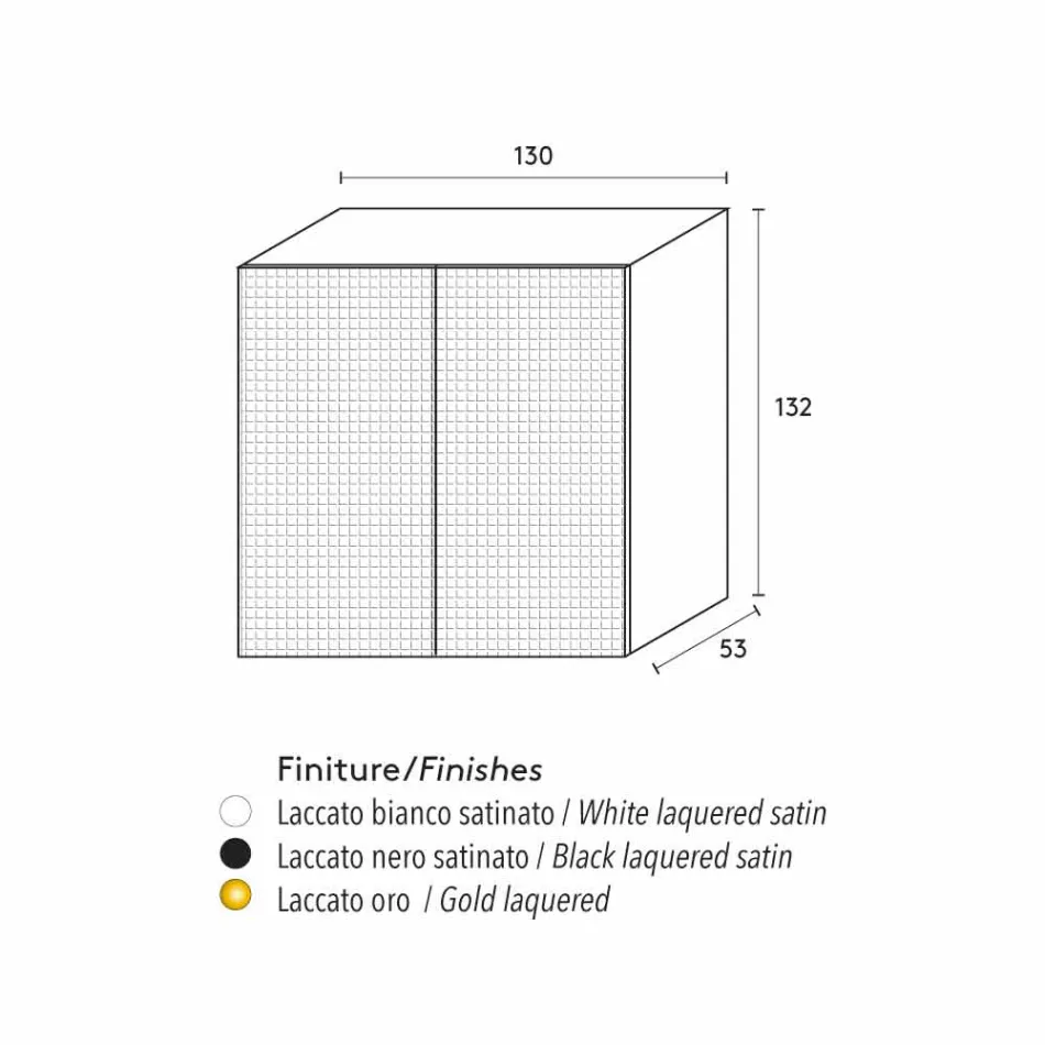 Design sideboard with 2 white, black or gold flora models Viadurini