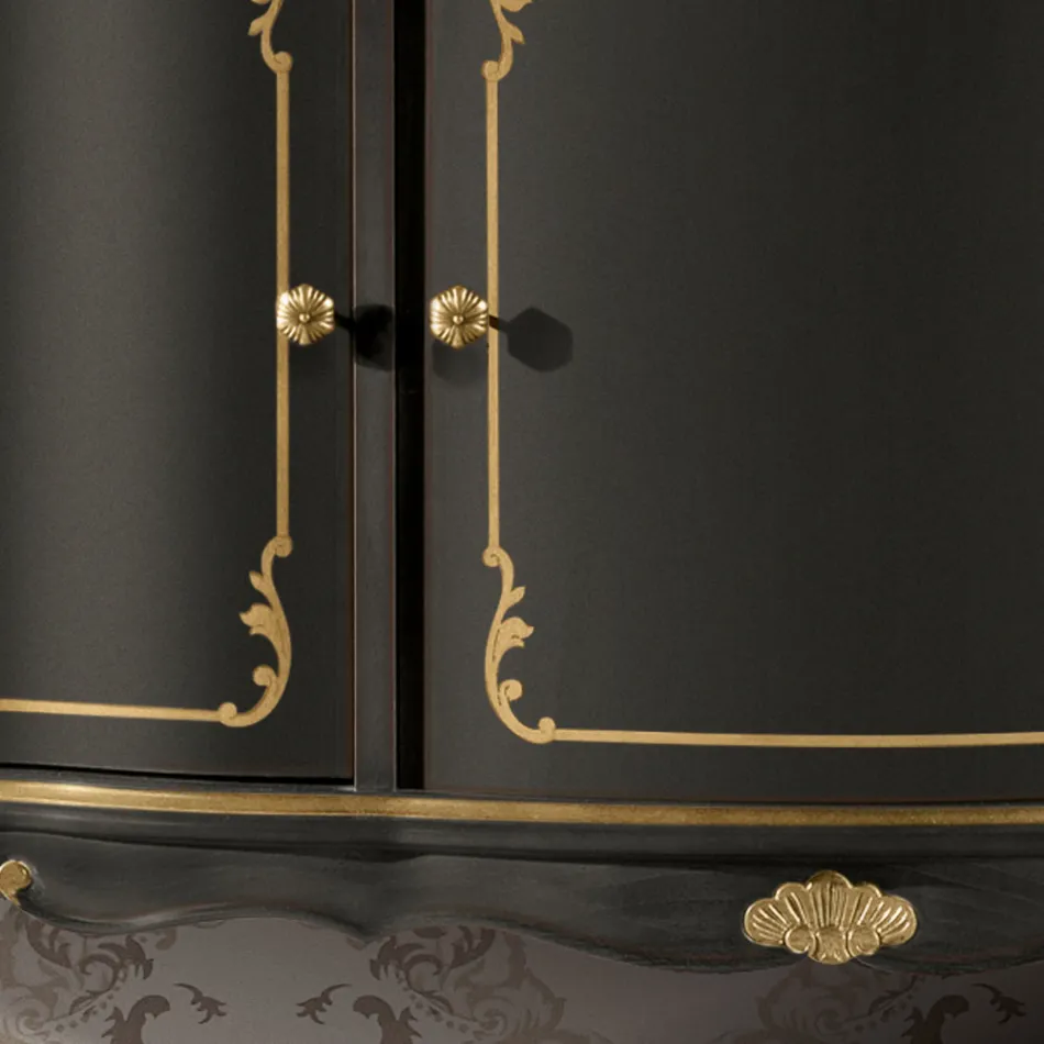 Luxury Sideboard with 3 Doors and 3 Wooden Drawers Made in Italy - Leonor Viadurini