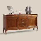 Luxury Living Room Sideboard in Classic Wood Made in Italy - Helisa Viadurini