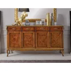 Luxury Wooden Sideboard with Doors and Drawers Made in Italy - Cheverny Viadurini