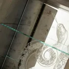 Modern sideboard with 2 doors in solid wood and Joy aniline leather Viadurini