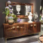 Modern sideboard with 4 doors in shiny ebony wood Ada 2 Viadurini