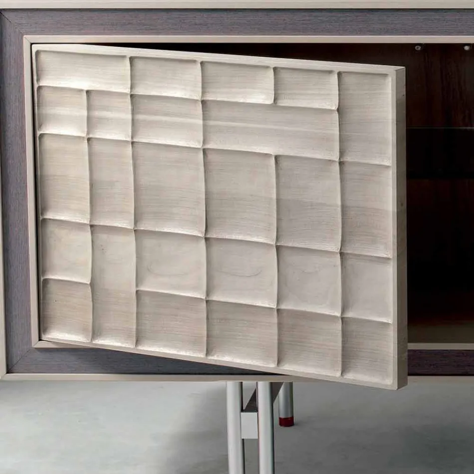 Modern design sideboard with 3 solid wood Anna doors Viadurini