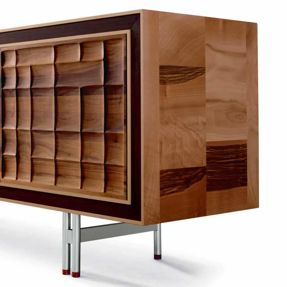 Modern design sideboard with 3 solid wood Anna doors Viadurini