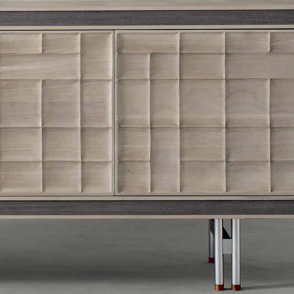 Modern design sideboard with 3 solid wood Anna doors Viadurini