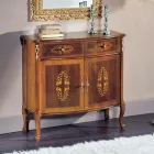 Living Room Sideboard in Walnut or White Wood and Inlays Made in Italy - Katerine Viadurini