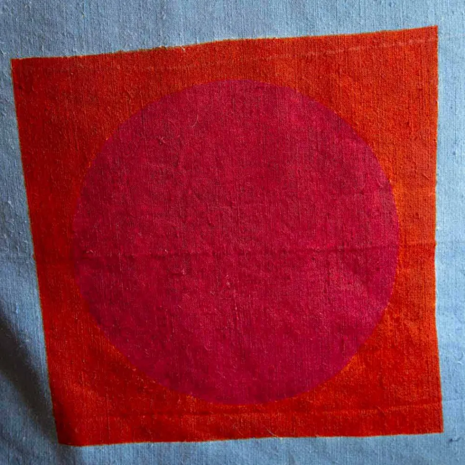 Hand Painted Hemp Cushion Unique Piece Italian Art - Brands Viadurini