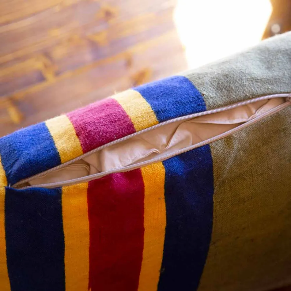 Hand Painted Italian Artistic Cushion Unique Piece - Brands Viadurini