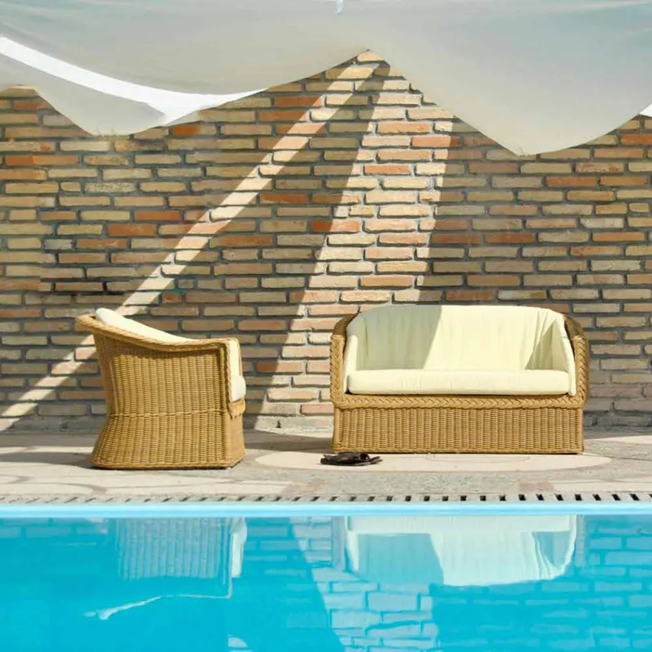 2 seater sofa from polyethylene garden handmade Jonny Viadurini