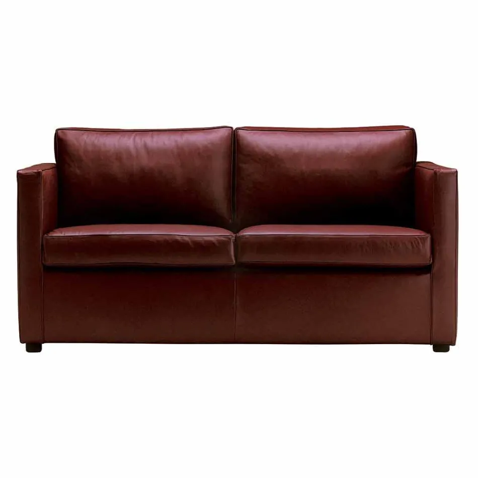 2 Seater Sofa Padded and Upholstered in Fine Made in Italy Leather - Centauro Viadurini