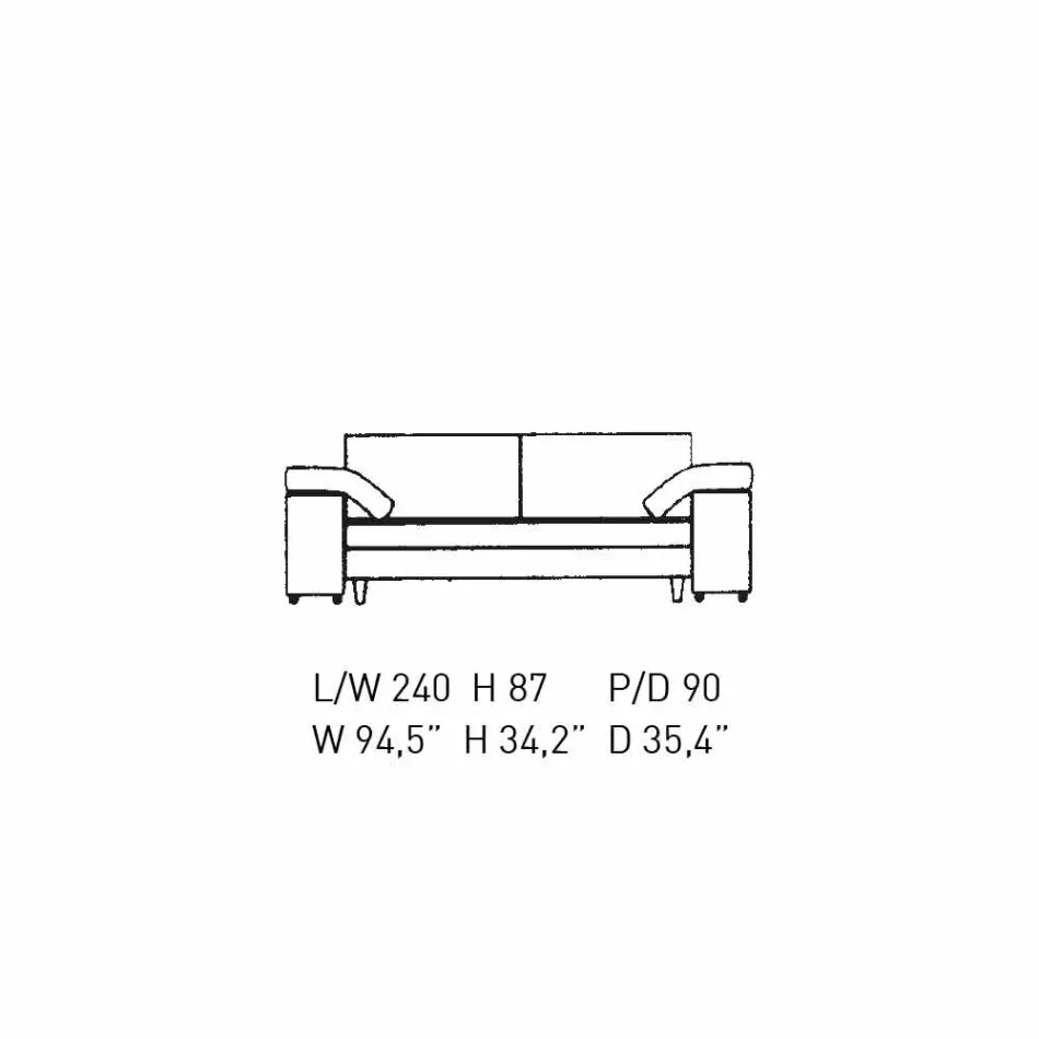 2 Seater Cotton Sofa with Side Cubes in Mdf Made in Italy - Damascus Viadurini