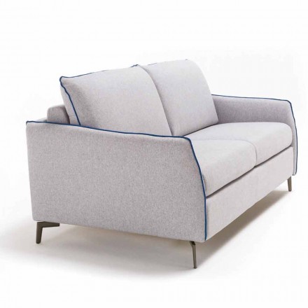 Sofa 2 seats maxi L.165cm faux leather / fabric made in Italy Erica Viadurini