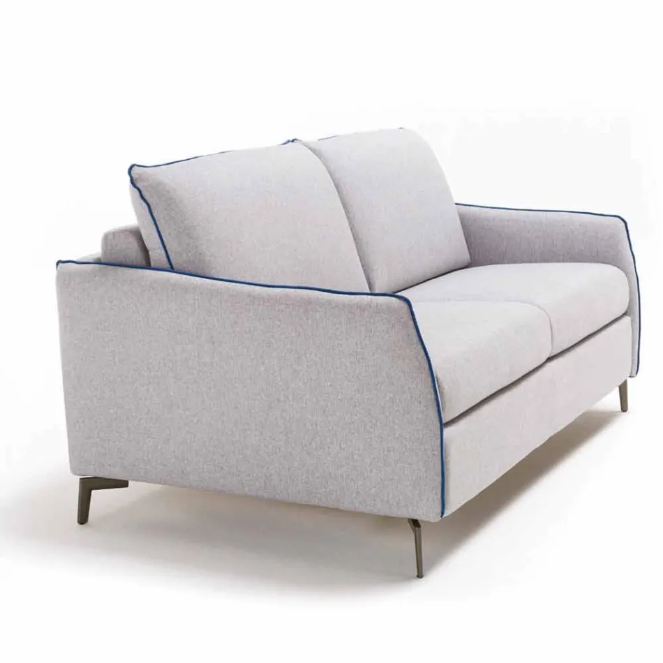 Sofa 2 seats maxi L.165cm faux leather / fabric made in Italy Erica Viadurini