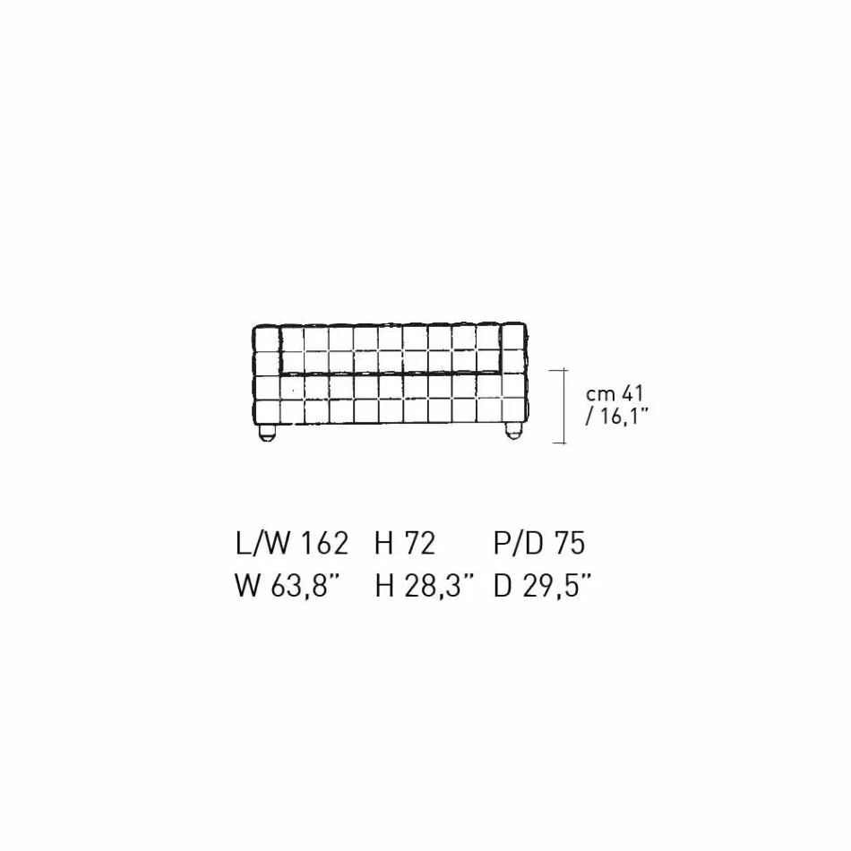 2 Seater Sofa Upholstered in Quilted Effect Leather Made in Italy - Vesuvio Viadurini