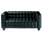 2 Seater Sofa Upholstered in Quilted Effect Leather Made in Italy - Vesuvio Viadurini
