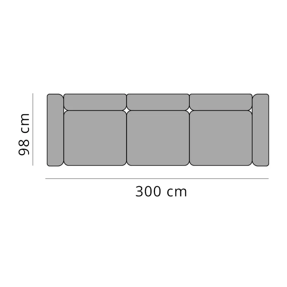 3-Seater Outdoor Sofa in Aluminum and High Quality Fabric - Filomena Viadurini