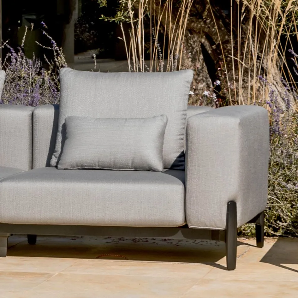 3-Seater Outdoor Sofa in Aluminum and High Quality Fabric - Filomena Viadurini