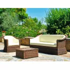 3 seater outdoor polyethylene braided in Oslo hand Viadurini