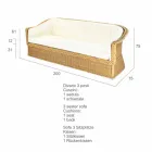 3 seater outdoor polyethylene braided in Oslo hand Viadurini