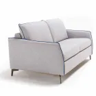 3-seater design sofa L.185cm fabric / eco-leather made in Italy Erica Viadurini