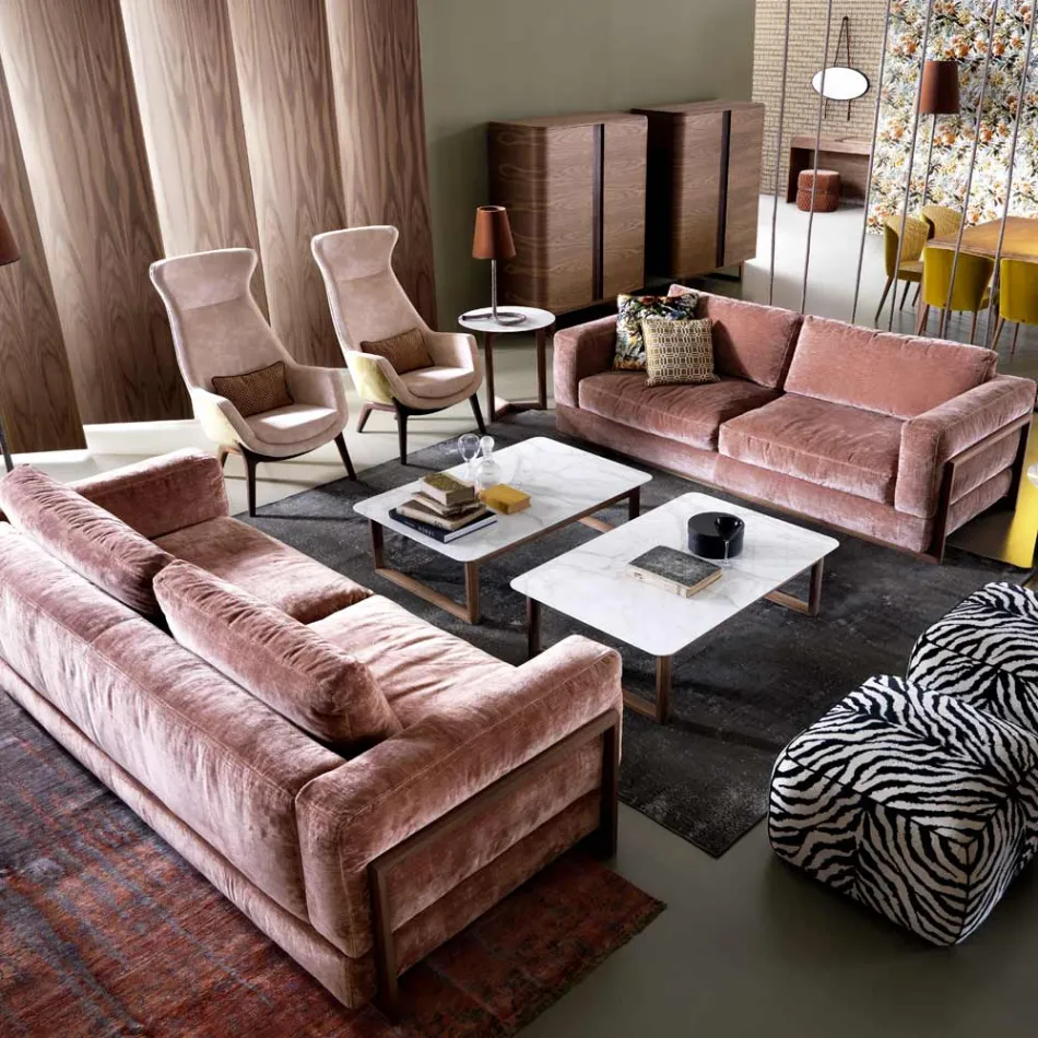 3-seater upholstered design sofa Grilli York 100 % made in Italy Viadurini