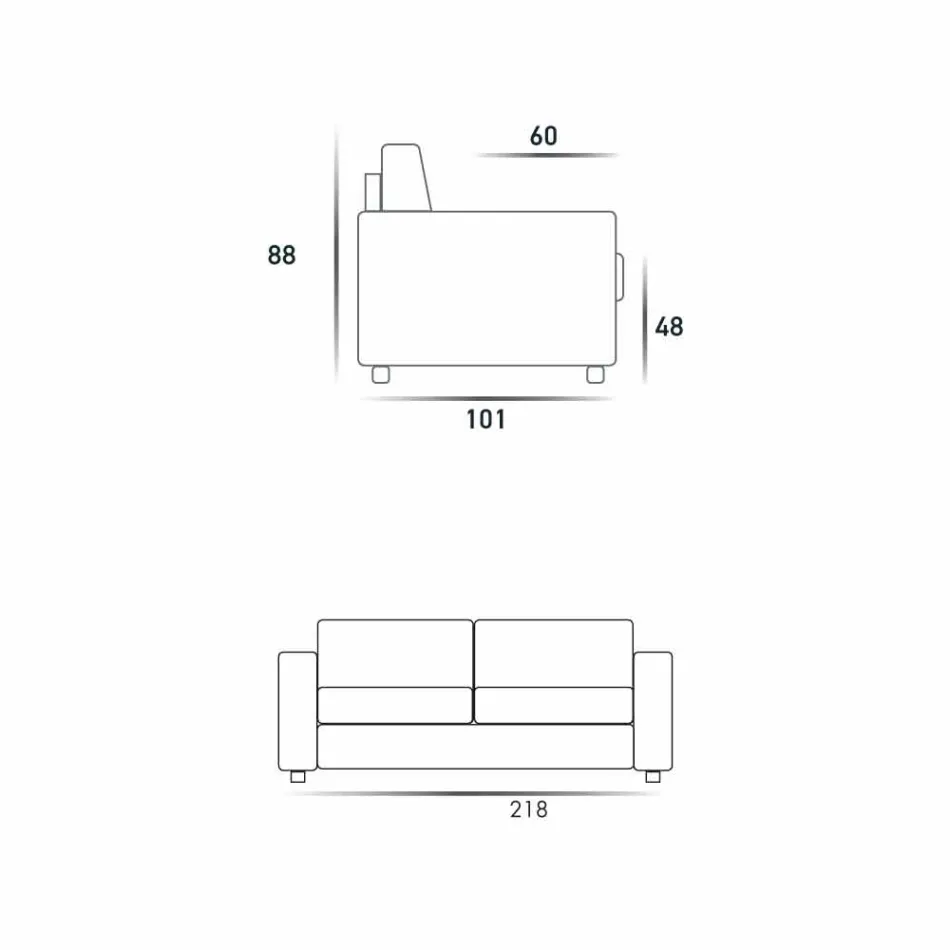 3 seater maxi sofa modern design eco-leather / fabric made in Italy Mora Viadurini