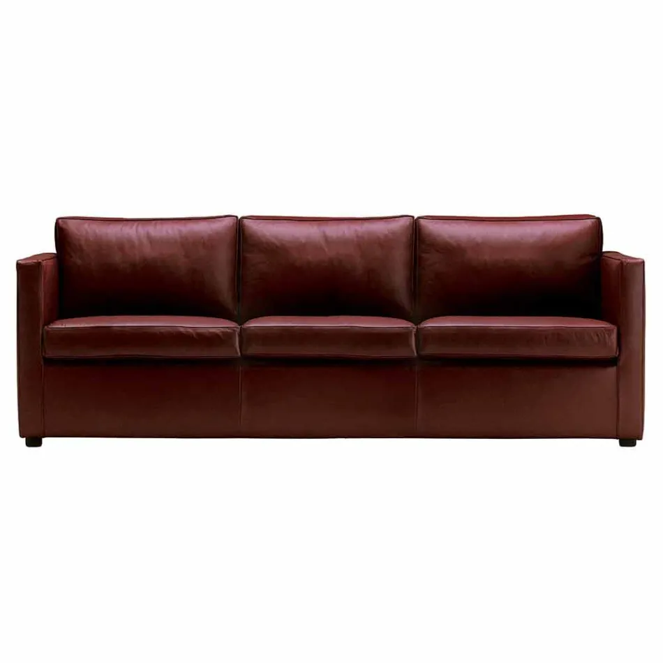 3 Seater Sofa Upholstered in High Quality Made in Italy Leather - Centauro Viadurini