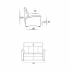 Modern design 2 seater sofa in leather, eco-leather or Gelso fabric Viadurini