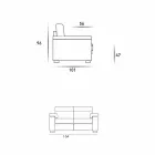 Design 2 seater sofa in fabric or eco-leather Lilia, made in Italy Viadurini