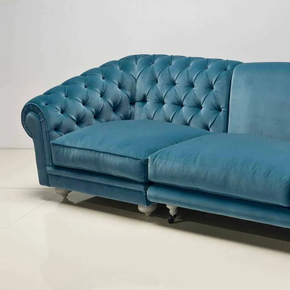 Corner sofa design classic luxury, made in Italy, Narciso Viadurini
