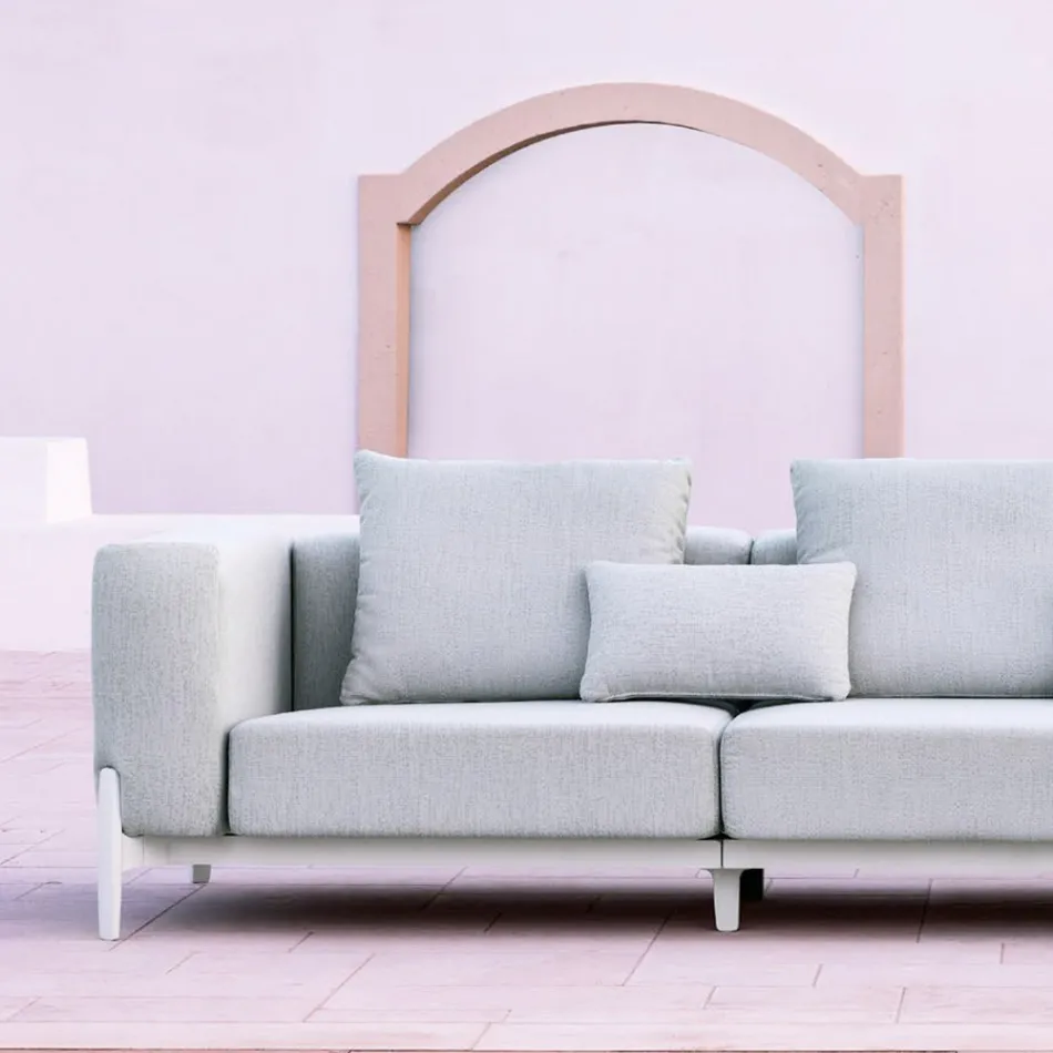 5-Seater Outdoor Corner Sofa in Aluminum 3 Finishes, Luxury - Filomena Viadurini