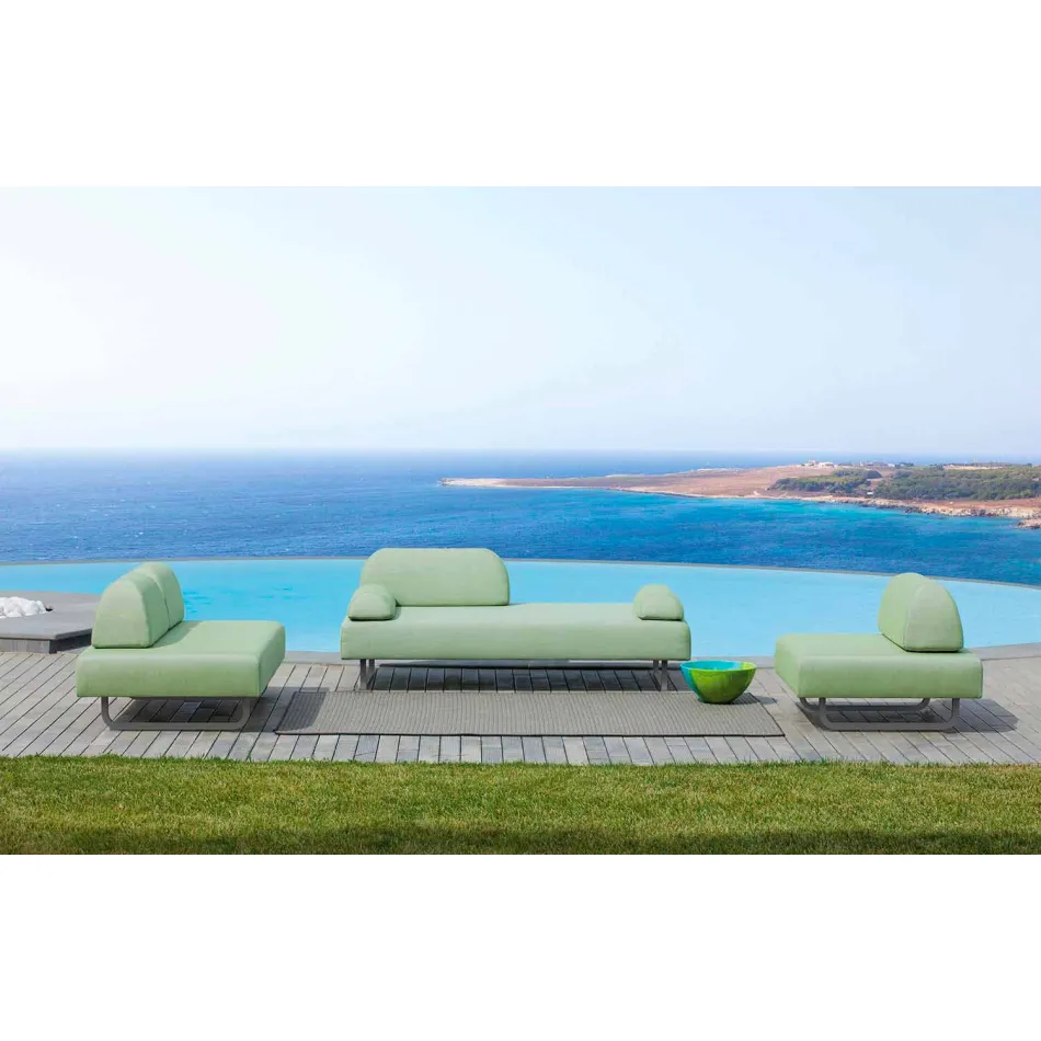 2 Seater Outdoor Sofa in Fabric and Metal Made in Italy Design - Selia Viadurini