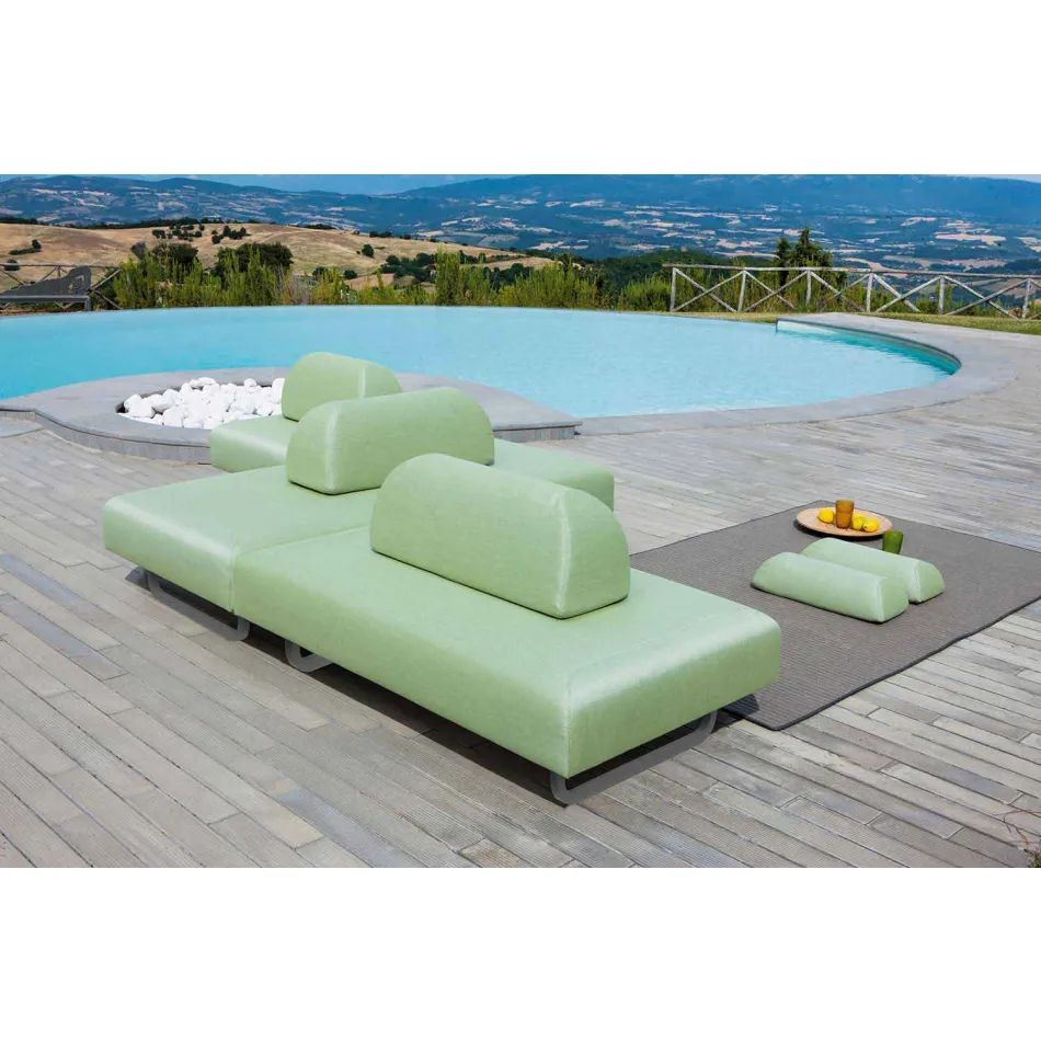 3 Seater Design Sofa in Metal and Fabric Made in Italy - Selia Viadurini